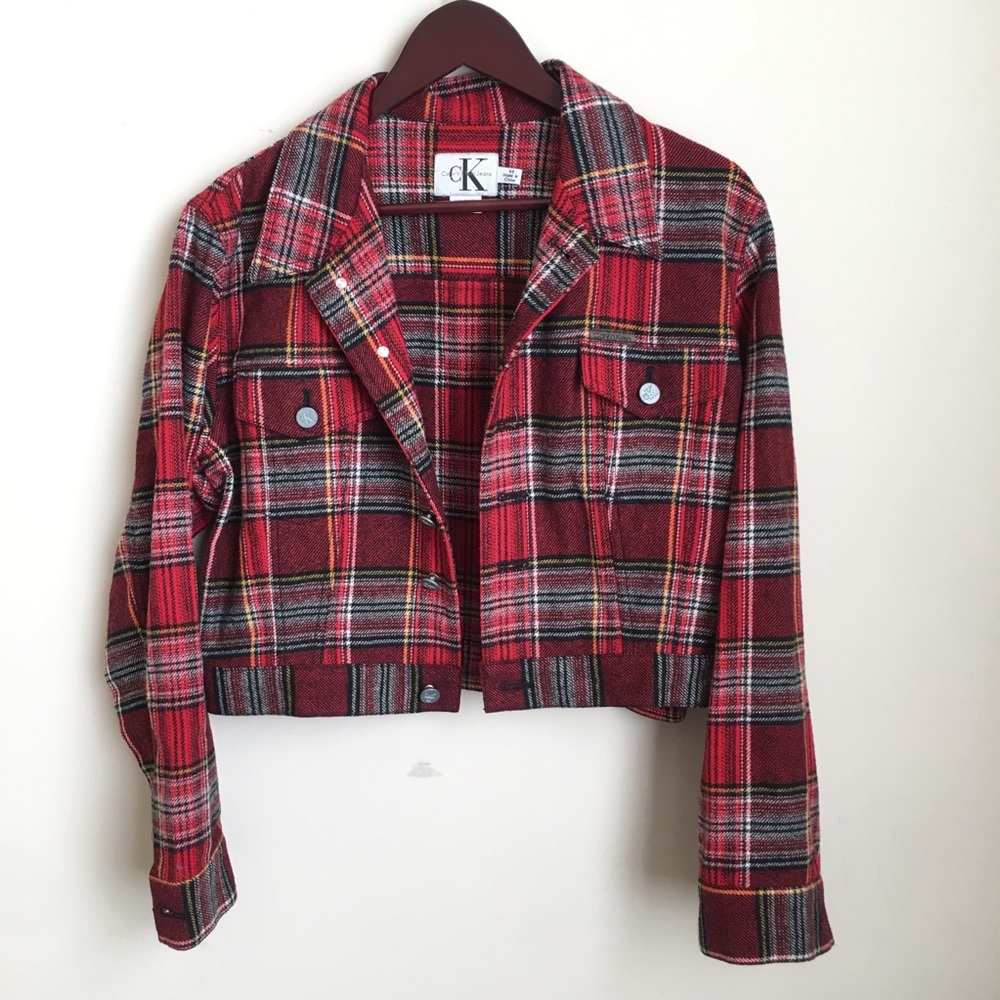 Vintage Calvin Klein Jeans Plaid Cropped Jacket